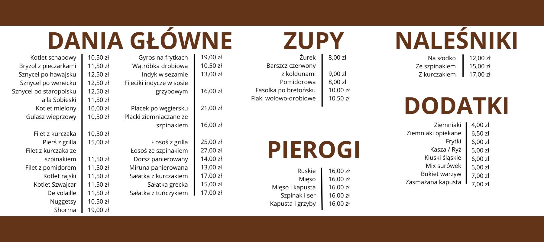 bistro menu
